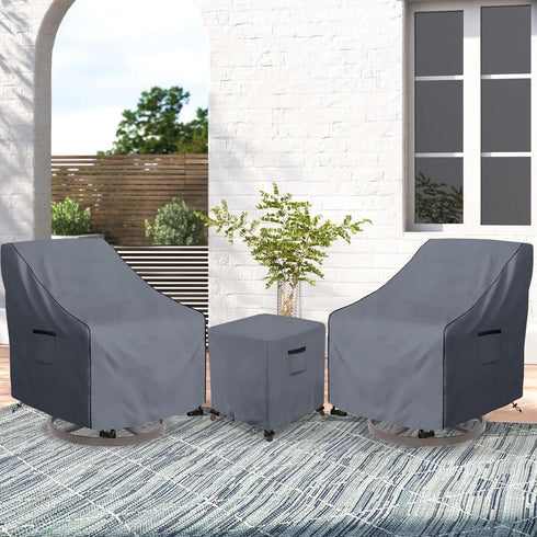 Square,600D 32" 32" 18" Waterproof Outdoor Ottoman Cover Heavy Duty Patio Small Side Table Cover,Patio Furniture Covers