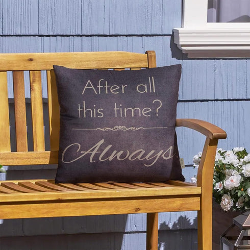 Retro Vintage Motivational Sign - After All This Time Always Inspirational Quote Throw Pillow Case (Gray Brown, 18" x