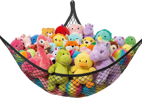 Lazebox Stuffed Animal Net Hammock for Plushie Toys, Stuffed Animal Hammock Corner