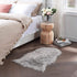 Small Faux Fur Rug, 2x4 ft Ultra Soft Sheepskin Chair Sofa Cover, Grey Fluffy Shag Rug for Bedroom Nursery Kids Room
