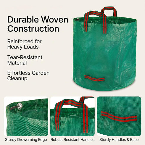 RAINFLOW 42 4 1PC Reusable Yard Waste Bags - Gallon Outdoor Trash Can,Reusable Lawn Leaf Bags,Standable Garden Waste