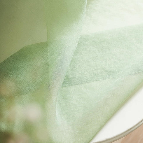 MYSTIC-HOME Sage Green Sheer Curtains, 84 Inches Long, 2 Panels, 52"x84", Semi Crinkle Voile Drapes for Living Room,