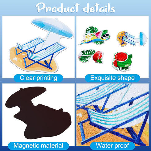 27 Pcs Summer Cruise Door Magnets, Funny Reusable Magnetic Decorations for Cabin Door, Ship, Refrigerator, Office