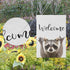 Welcome Raccoon Garden Flags 12x18 Inch Vertical Double Sided Spring Summer Yard Garden Flag Seasonal Holiday Outdoor Decorative Flag for Patio Farmhouse Party Home Decor