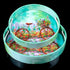 Set 2 Counter Crocon Round Wooden Ottoman Trays with Handles of Cycle Printed Farmhouse Decorative Serving Trays