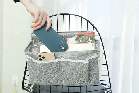 Home Dormitory Bed Hanging Storage Bag, Dark Gray, 31 cm Length, 11 cm Width, 16 cm Height