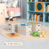 Plastic Storage Baskets with Bamboo Lid, Stackable Storage Containers for Organizing Shelves, Drawers, Desktop (6 Pack)