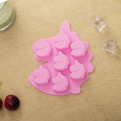 3 Pack Medium Size Unicorn Silicone Chocolate Mold with 7 Cavities for Making Gummy, Candy, Chocolate, Ice Cube, Jelly,