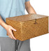 Hipiwe Handwoven Seagrass Wicker Shelf Baskets Bin with Lid, X-Large Rectangular Storage Bins for Home Organizer