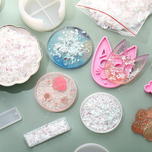 160g Containlol Sparkle Holographic Confetti Iridescent Confetti Winter Radium Color Metallic Foil Decor Bag