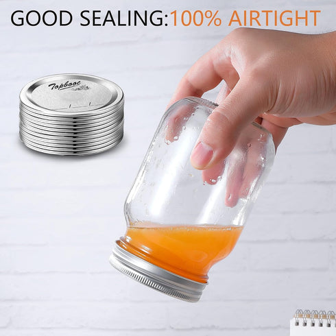 Canning Lids for Ball, Kerr Jars, Split-Type Metal Mason Jar Lids, 150 Pcs Regular Mouth, Airtight Food Grade Material