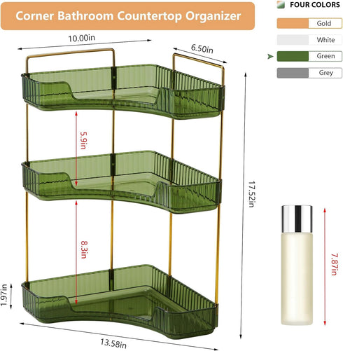 Counter Countertop (3 Corner Bathroom Organizer Bathroom Shelf Makeup Organizer for Vanity Perfume Tray for Corner