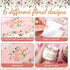 Colarr 72 Pcs Pink Baby Shower Water Bottle Labels Pink Gold Flower Water Bottle Wrappers Stickers Waterproof Self