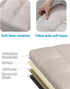 17x17x13 Inches, Bsketa Storage Ottoman Foot Rest, Folding Linen Cotton Ottoman with Storage with Side Pockets