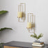79 2 Set 2, 5"W, 13"H, Deco Metal Geometric Tealight Plate Wall Sconce, of Gold