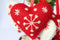 Hearts Christmas Ornaments Set of 4, 100% Pure New Zealand Wool Handmade Eco-Friendly Decor