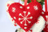 Hearts Christmas Ornaments Set of 4, 100% Pure New Zealand Wool Handmade Eco-Friendly Decor