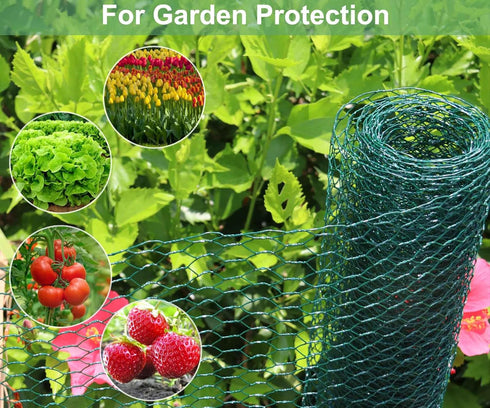 Mklsit 15.7 315 Inches Chicken Wire x Chicken Wire Fencing Mesh Green PVC Coated Floral Chicken Wire for Crafts Poultry