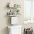 Set 2) Forbena White Floating Shelves for Bathroom Organizer Over Toilet, Bathroom Shelves Wall Mounted with Towel