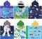 Oudain 6 Pcs Kids Hooded Bath Towel with Hood Microfiber Beach Baby