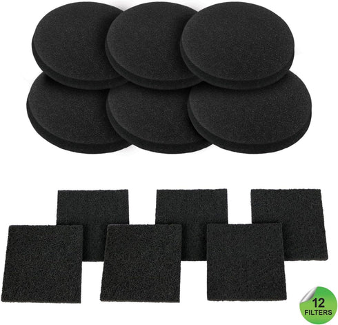12 Pieces Counter Top Activated Carbon Compost Bin Filters - Extra Thick Indoor Pail Replacement Charcoal Filters
