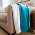 50 60 inches, Genteele Sherpa Throw Blanket Super Soft Reversible Ultra Luxurious Plush Blanket, x Teal/White