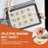 KitchenRaku Silicone Baking Mat, 16.5"x11.6" Non Stick Reusable Cooking Mat, Set of 2 for Baking Cookies