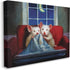 Stupell Industries House Mice Snuggling Under Blanket Watching TV, Canvas Wall Art by Lucia Heffernan