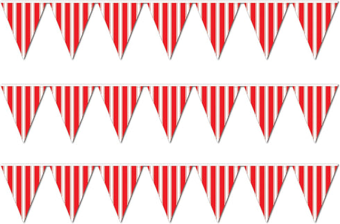 Beistle Striped Pennant Banner - Pack of 3
