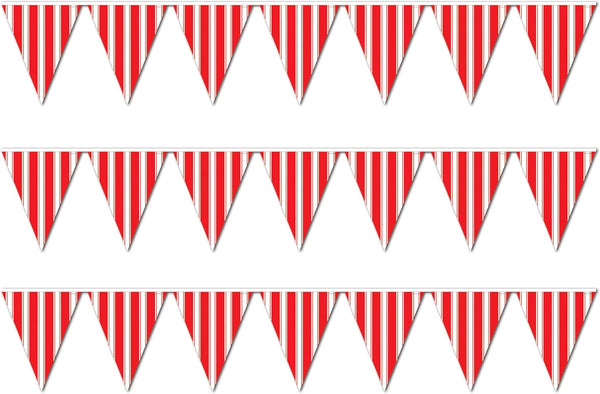 Beistle Striped Pennant Banner - Pack of 3
