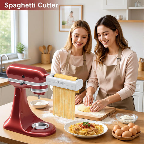 3 3 Set Pieces Pasta Maker Attachment for Kitchenaid Stand Mixers, Noodle Maker PCs of Pasta Roller Fettuccine Cutter