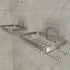White Silver Soap Dish for Shower, 2 Pack Suction Cup Square Holder - 304 Stainless Steel Soap Saver