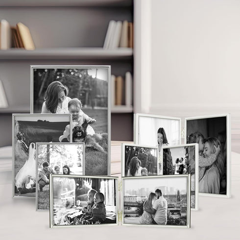 4x6 Siena Slim Crackled Silver Picture Frame, Tarnish Resistant Finish, Perfect Photo Frame for any End Table