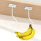 2-Pack Under Cabinet Banana Hook, Metal Hanger, Adhesive Foldable Banana Rack, Keep Bananas Fresh (White)