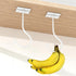 2-Pack Under Cabinet Banana Hook, Metal Hanger, Adhesive Foldable Banana Rack, Keep Bananas Fresh (White)
