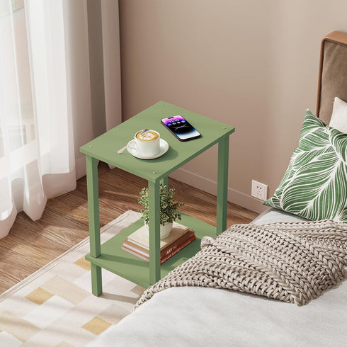 2-Tier TB01BOG034 TUTOTAK End Table, Side Table, Nightstand, Storage Shelf, Sofa Side Table for Small Space, Living