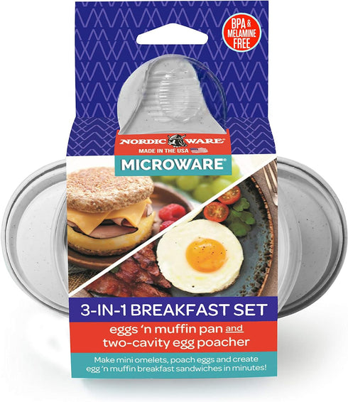 Nordic Ware 3-in-1 Breakfast Set, 2-Piece, White