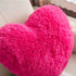 MOOWOO Fluffy Faux Fur Heart Throw Pillow, Solid Color, Sherpa Plush, Hot Pink Love Pillow for Valentine's & Mother's
