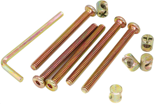 cSeao Baby Bed Crib Bolts Hardware Replacement Parts, 12-Pack 1/4-20 Inch Socket Cap