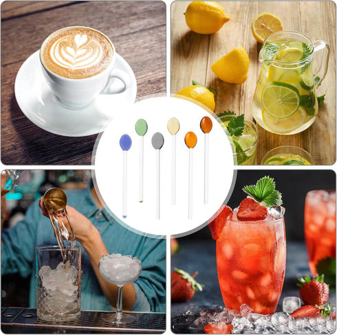 6Pcs Coffee Spoon Glass Tasting Spoon Set, Teaspoon Stirring Spoon for Tea, Dessert, Cocktail