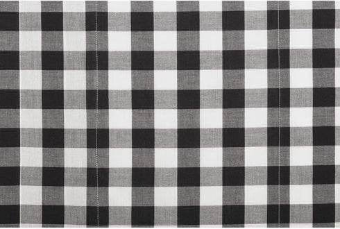 VHC Brands Annie Buffalo Check Cotton Farmhouse Kitchen Curtains - Rod Pocket 16x72 Valance, Black