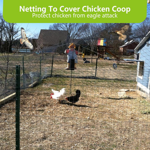 25x50ft 1 inch Bird Netting for Chicken Coop, Mesh, Heavy Duty, Hawk Proof, Garden Protection, Fruit Tree Netting