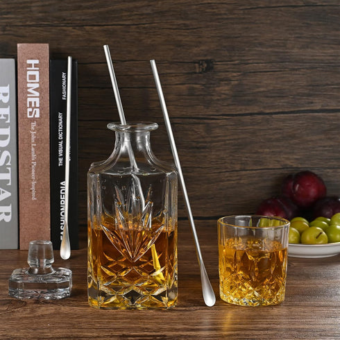 10 Inch Coffee Stirrers Spoon, Silver Stainless Steel 304# Cocktail Beverage Stirring Stick, Set of 4