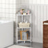 Wisuce Essentials 3 (White3 Corner Shelf Stand - Tier Bamboo Small Corner Bookshelf for Office Kitchen Bedroom Plant