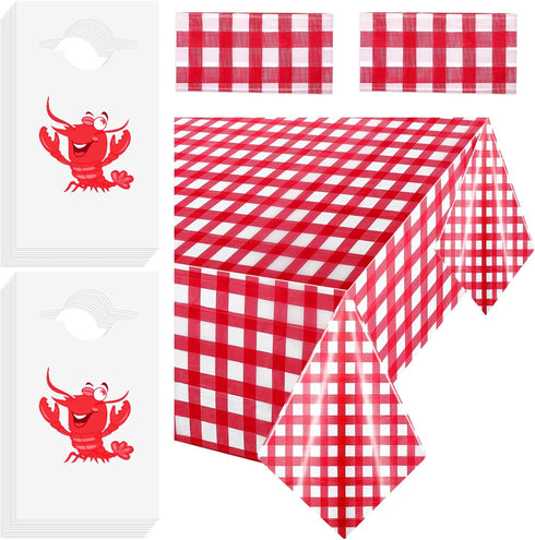 Flutesan 30 Pcs Disposable Bibs and 2 Pcs 54 x 108 Inch