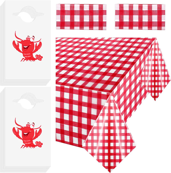 Flutesan 30 Pcs Disposable Bibs and 2 Pcs 54 x 108 Inch