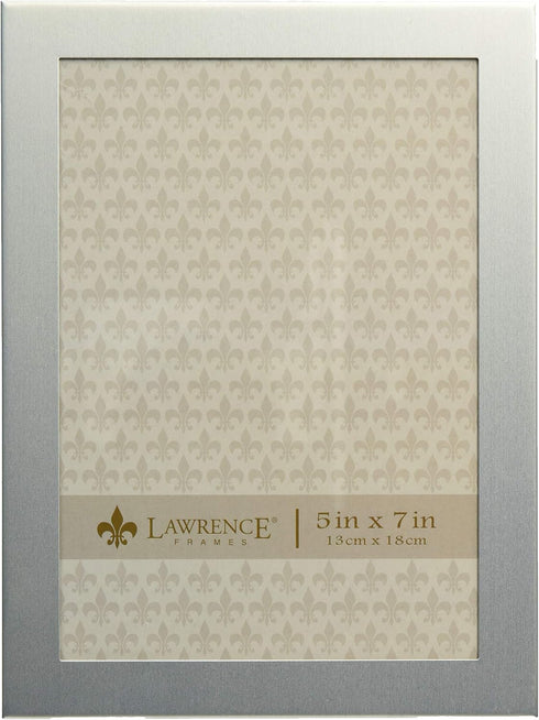 Lawrence Frames Brushed Silver Metal Picture Frame, 5 by 7 Inch