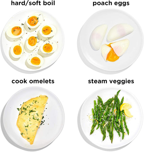 Chefman Electric Egg Cooker Boiler, Rapid Poacher, Makes Up To 6 Hard, Medium or Soft Boiled Eggs, BPA-Free