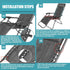 2 8 Grey,63" 17") Queekay Pcs Gravity Chair Replacement Fabric with Bungee Cord Lounge Chair Cloth Mesh Patio Chair