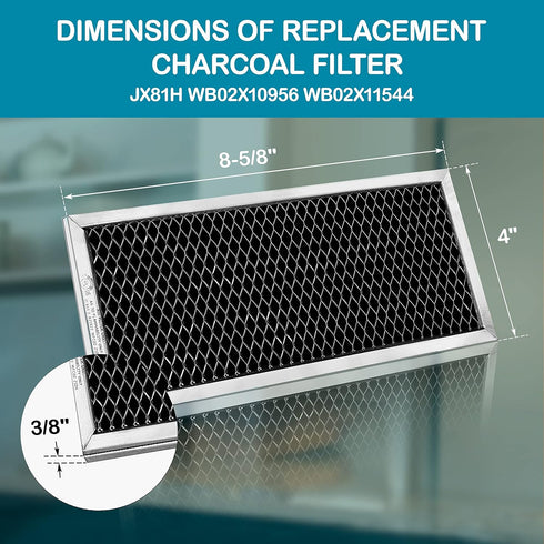 GE JX81H Microwave Recirculating Charcoal Filter, Compatible with GE, 2-Pack